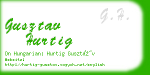 gusztav hurtig business card